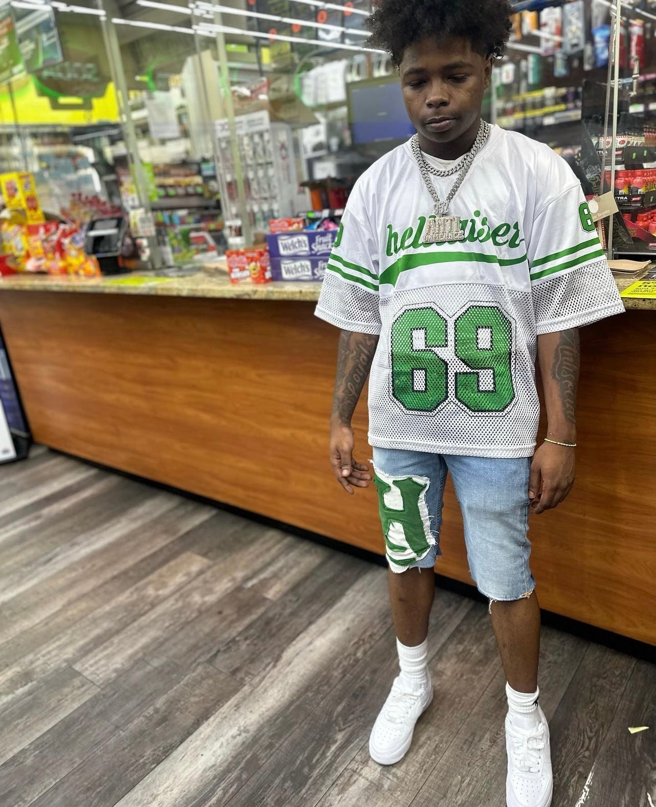 69 FOOTBALL JERSEY GREEN – Hellraiser Worldwide